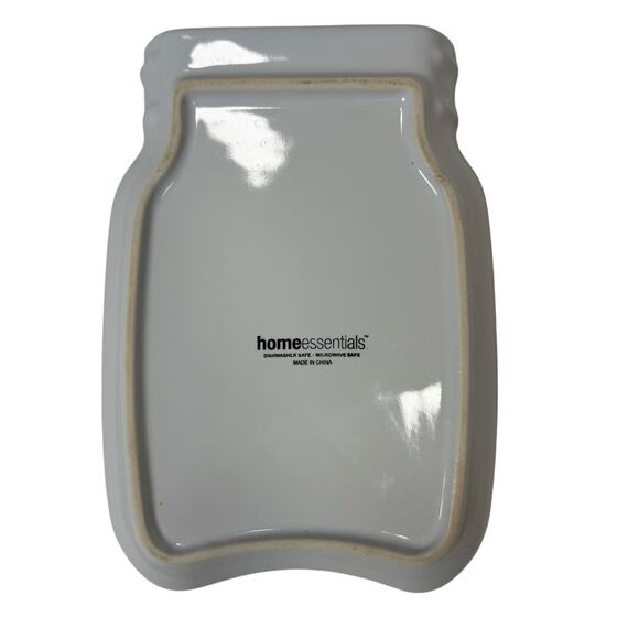 White Ceramic Mason Jar Spoon Rest Farmhouse Kitchen Decor 7.25” x 5.25” - Picture 4 of 5